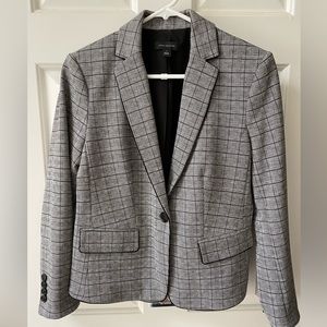 Ann Taylor black and white plaid blazer